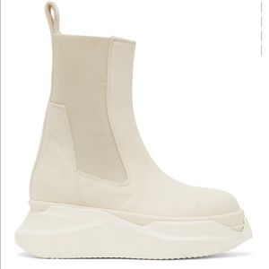 Rick owens beatle boots white